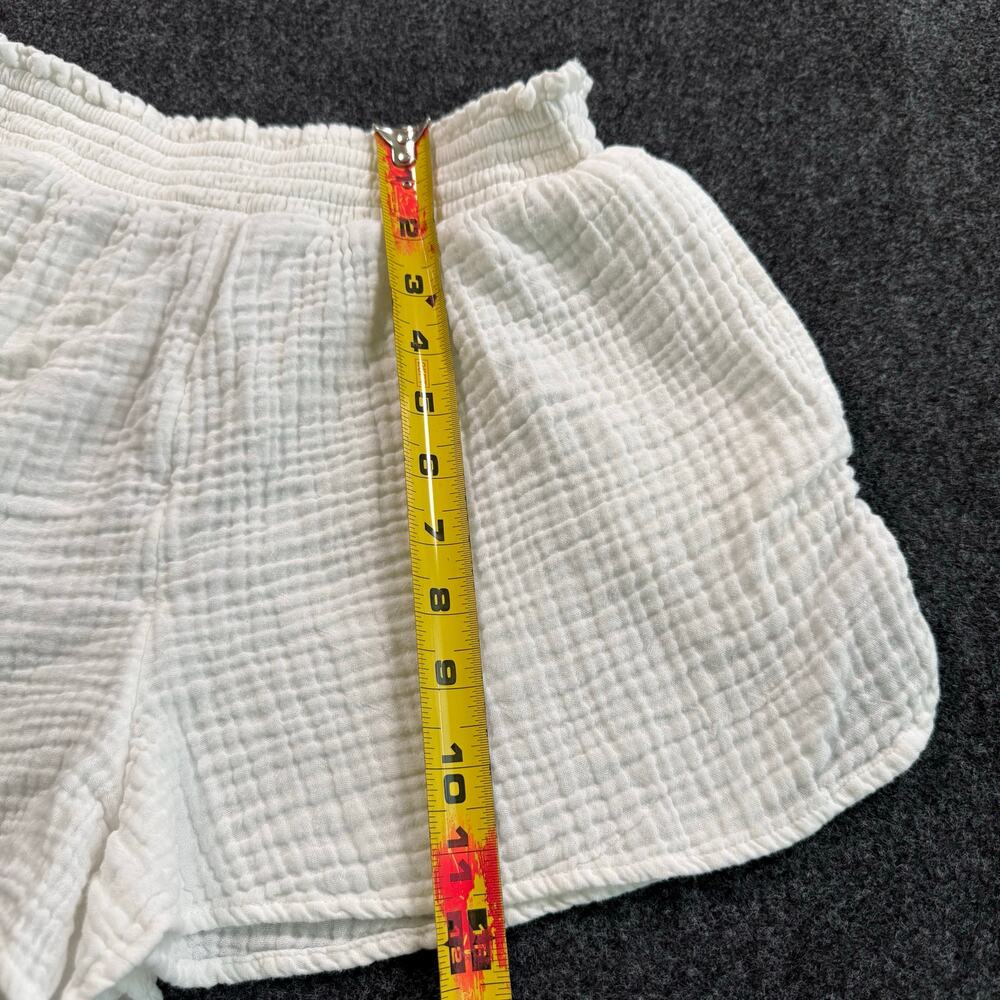 Aerie white gauze 100% cotton pull on lounge shorts size small - Picture 6 of 7